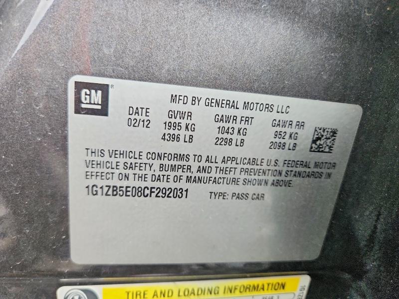 2012 CHEVROLET MALIBU LS — Фото 12 из 12