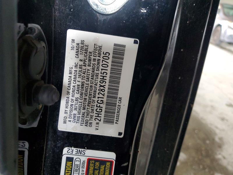2HGFG128X9H510705 2009 HONDA CIVIC photo no. 12
