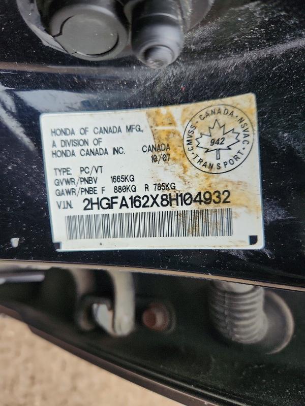 2HGFA162X8H104932 2008 HONDA CIVIC photo no. 12