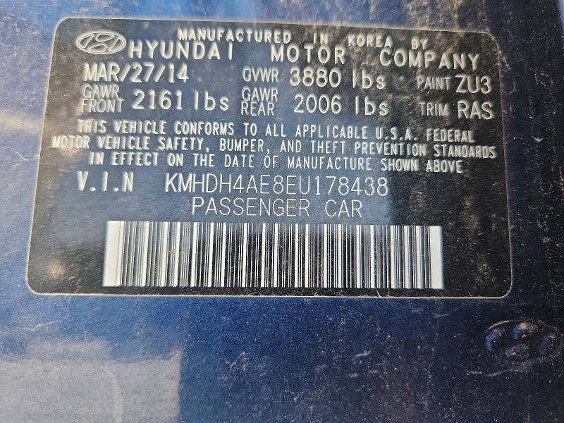 KMHDH4AE8EU178438 2014 HYUNDAI ELANTRA photo no. 12