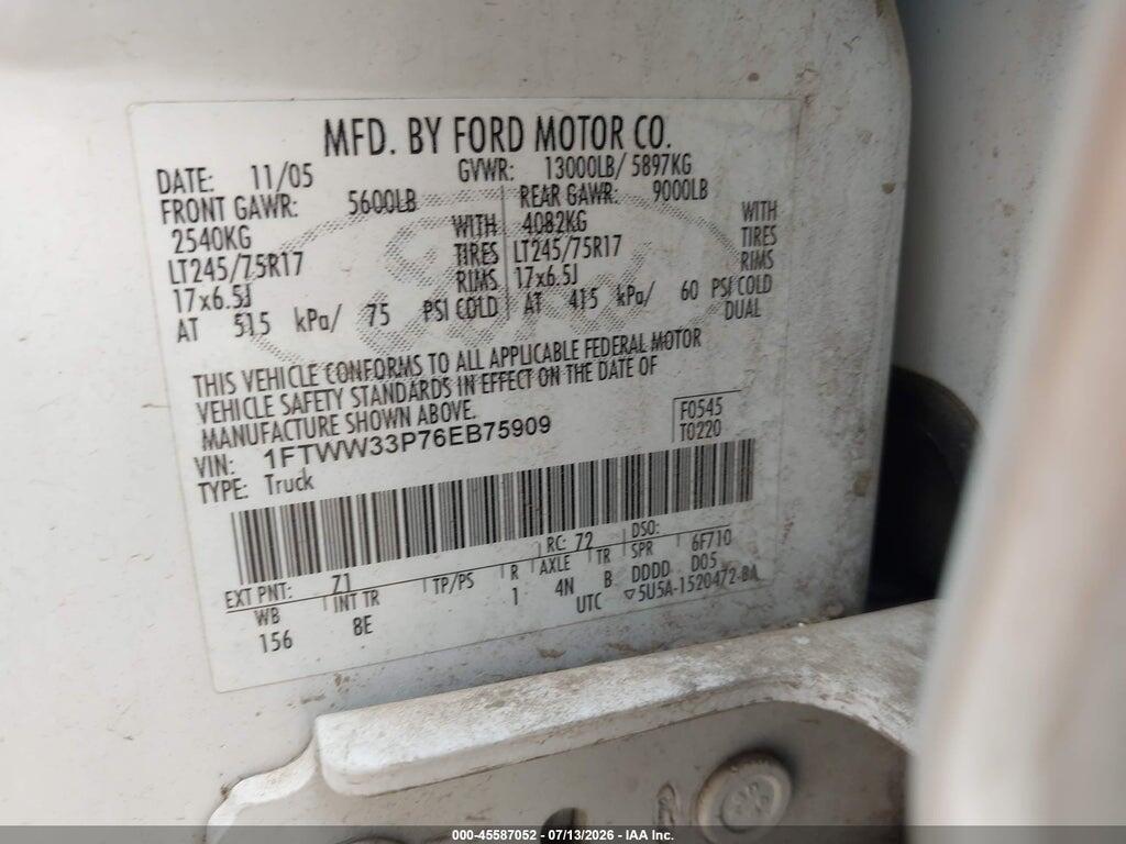 1FTWW33P76EB75909 2006 FORD F-350 photo no. 8