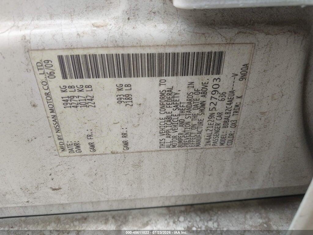 1N4AL21E29N527903 2009 NISSAN ALTIMA photo no. 9