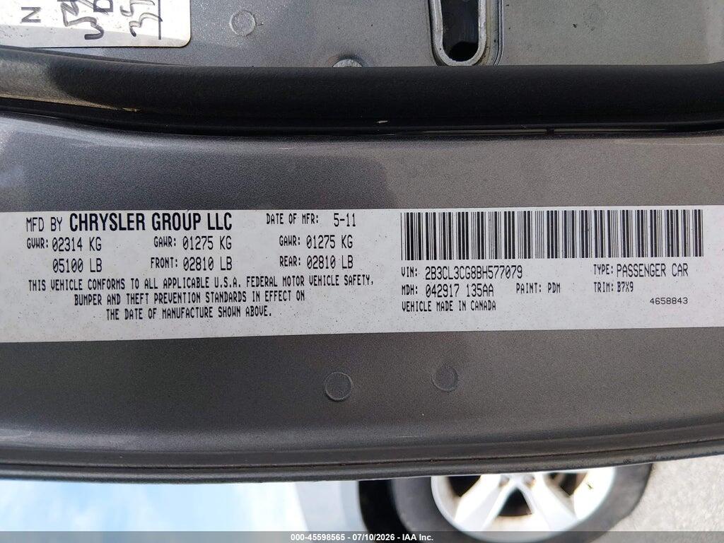 2B3CL3CG8BH577079 2011 DODGE CHARGER photo no. 9