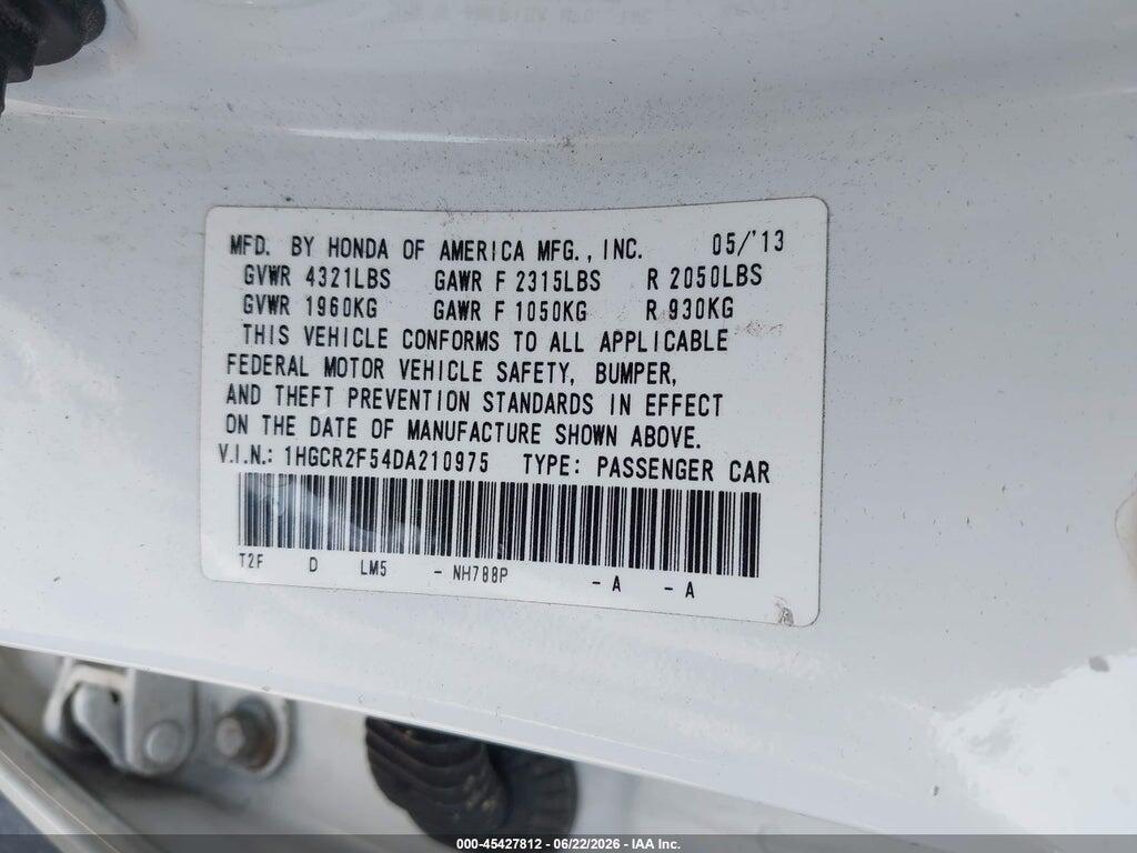 1HGCR2F54DA210975 2013 HONDA ACCORD photo no. 9