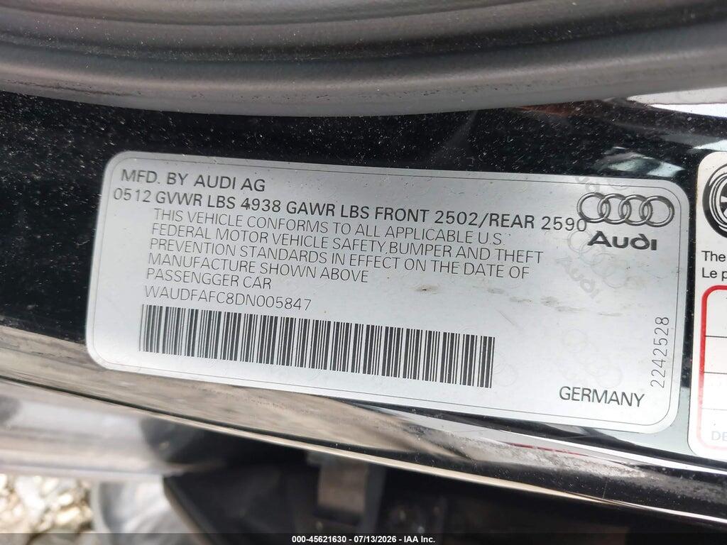 WAUDFAFC8DN005847 2013 AUDI A6 photo no. 9