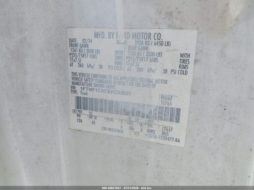 1FTMF1CM7EKD83550 2014 FORD F-150 photo no. 9