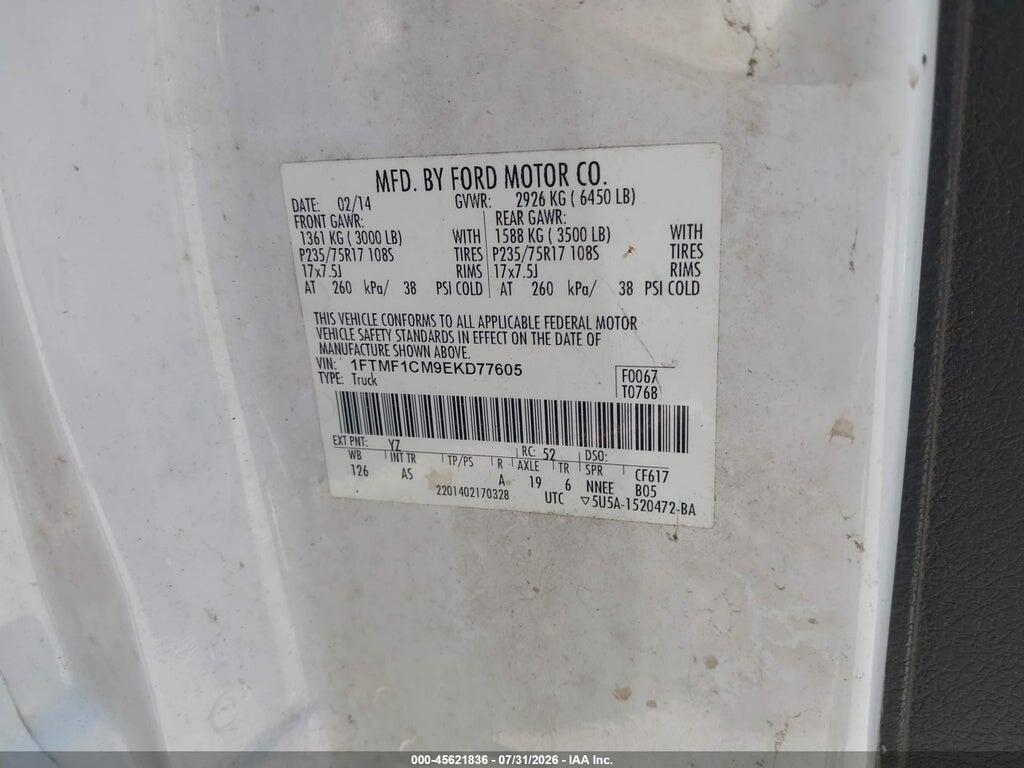 1FTMF1CM9EKD77605 2014 FORD F-150 photo no. 9
