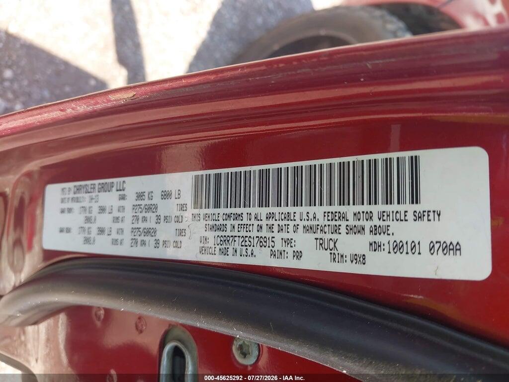 1C6RR7FT2ES176915 2014 RAM 1500 photo no. 9