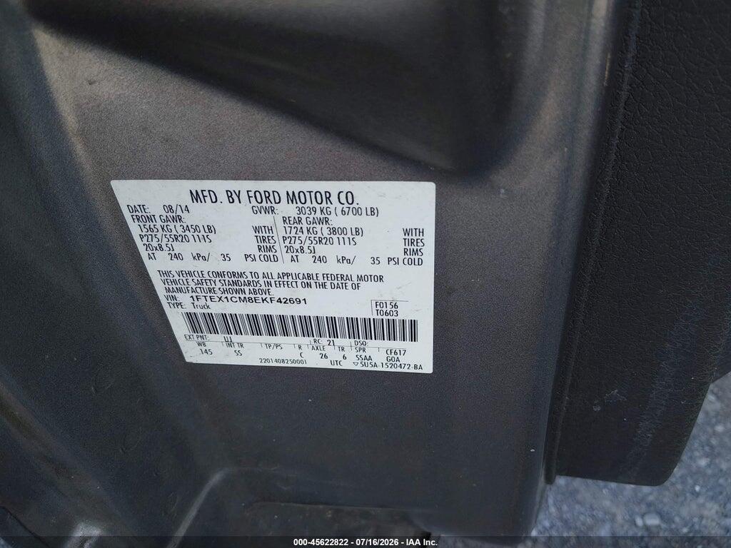 1FTEX1CM8EKF42691 2014 FORD F-150 photo no. 9