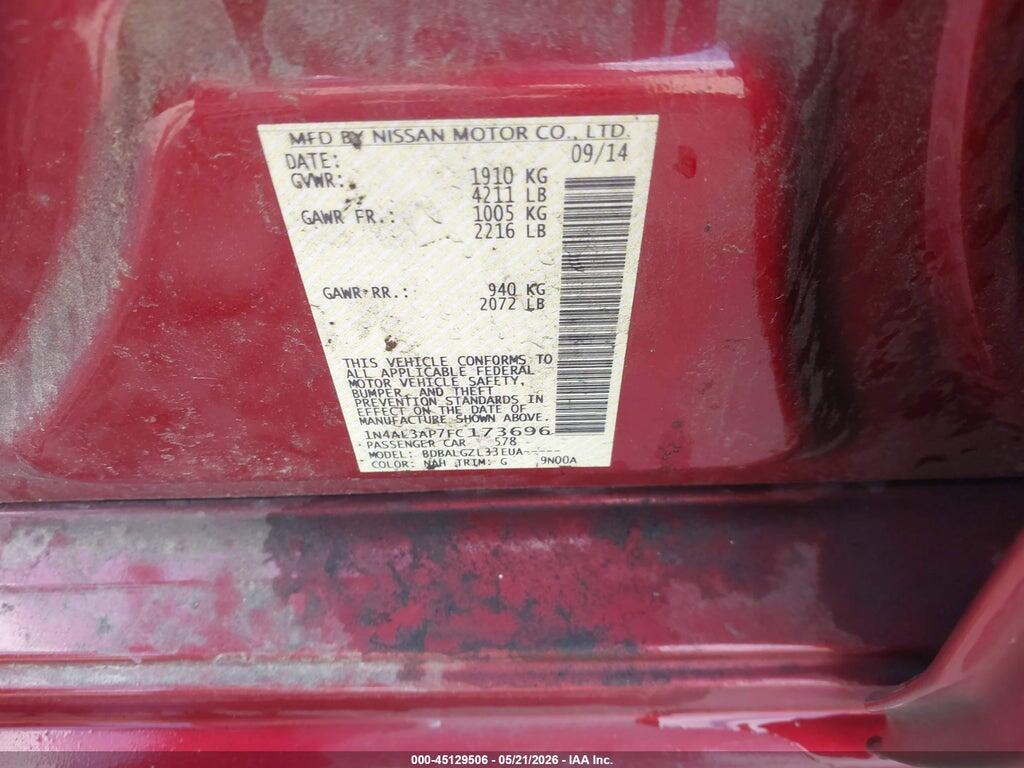 1N4AL3AP7FC173696 2015 NISSAN ALTIMA photo no. 9