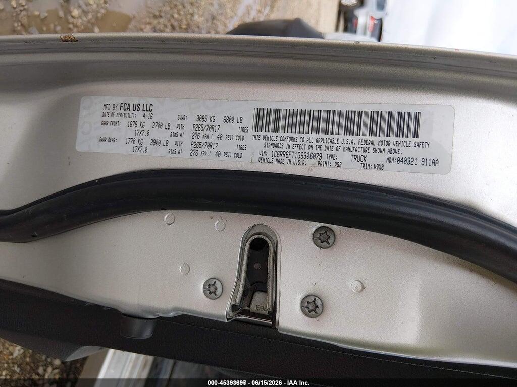 1C6RR6FT1GS306079 2016 RAM 1500 photo no. 9