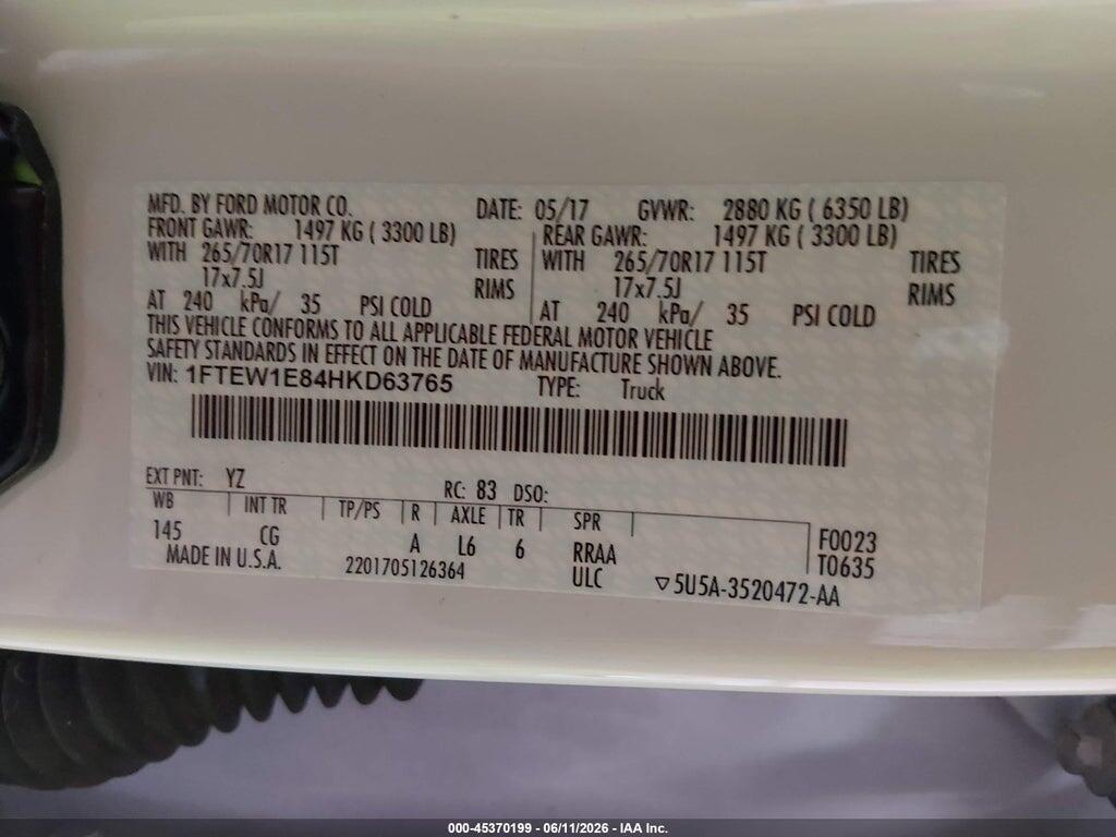 1FTEW1E84HKD63765 2017 FORD F-150 photo no. 9