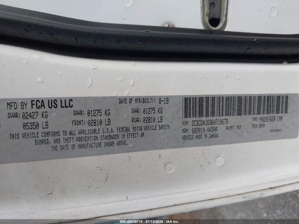 2C3CDXJG3KH710678 2019 DODGE CHARGER photo no. 9