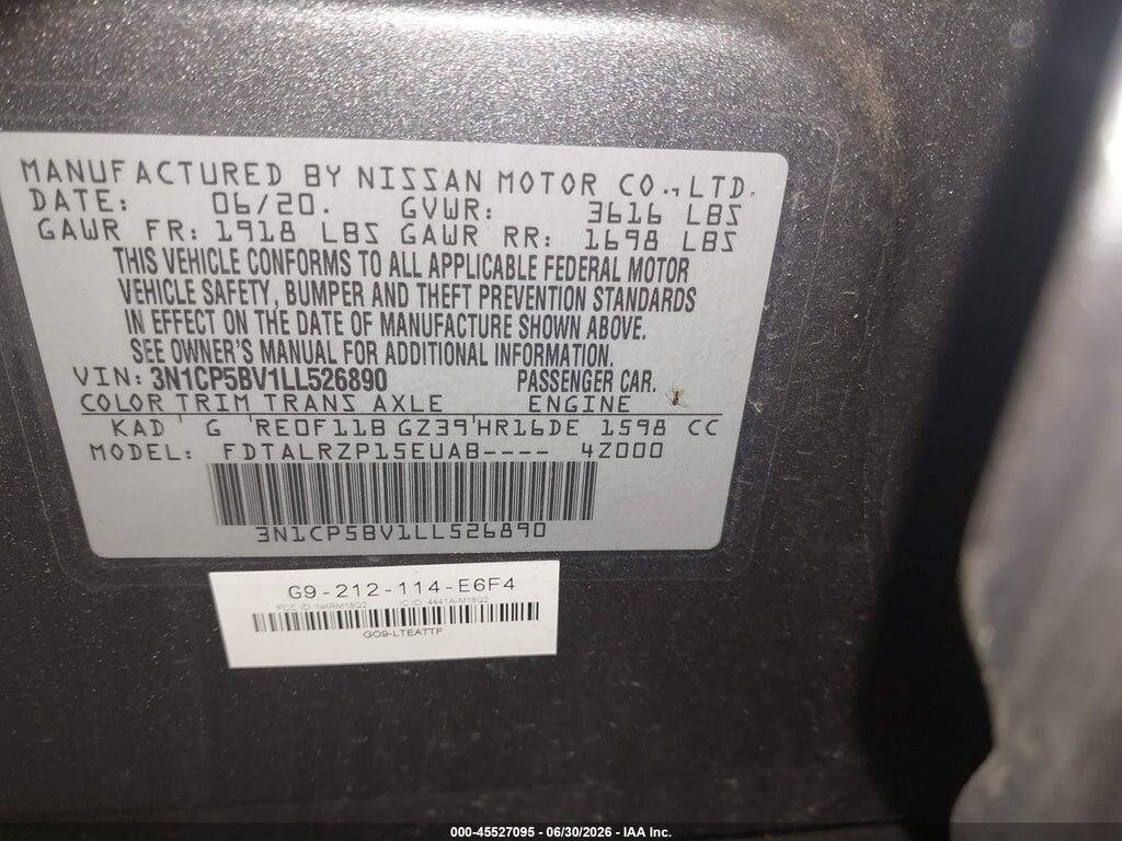 3N1CP5BV1LL526890 2020 NISSAN KICKS photo no. 9