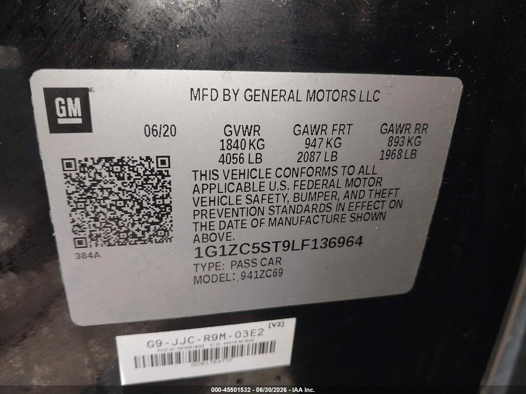 1G1ZC5ST9LF136964 2020 CHEVROLET MALIBU photo no. 9