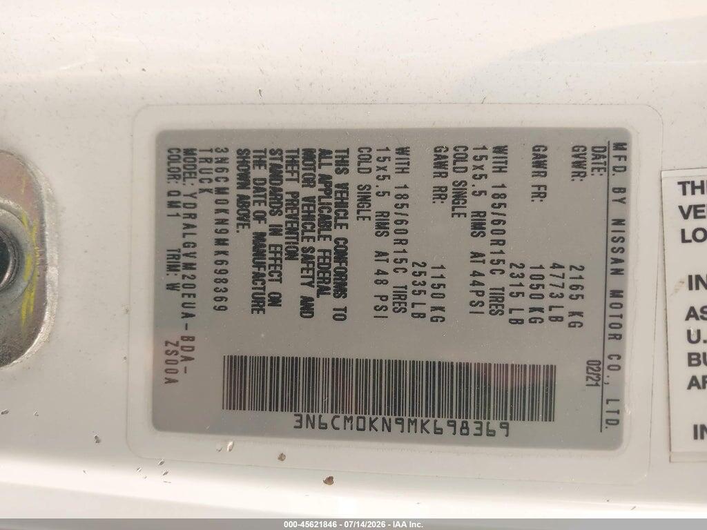 3N6CM0KN9MK698369 2021 NISSAN NV200  CARGO photo no. 9