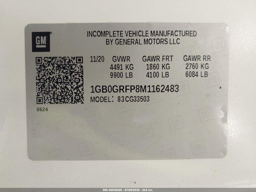 1GB0GRFP8M1162483 2021 CHEVROLET EXPRESS CUTAWAY photo no. 8
