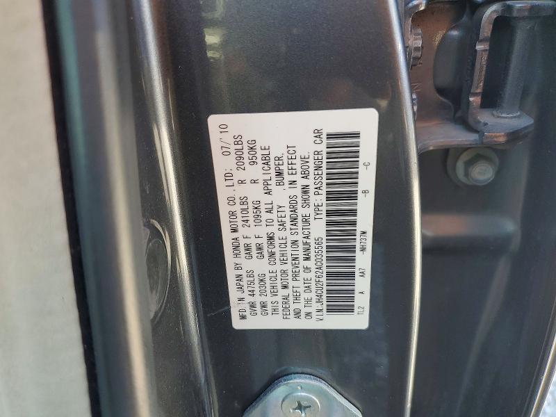 JH4CU2F62AC035565 2010 ACURA TSX photo no. 12