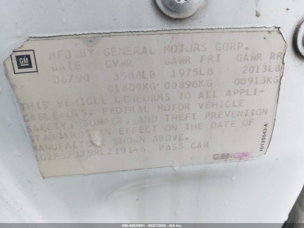 1G2FS23T5ML219146 1991 PONTIAC FIREBIRD photo no. 9