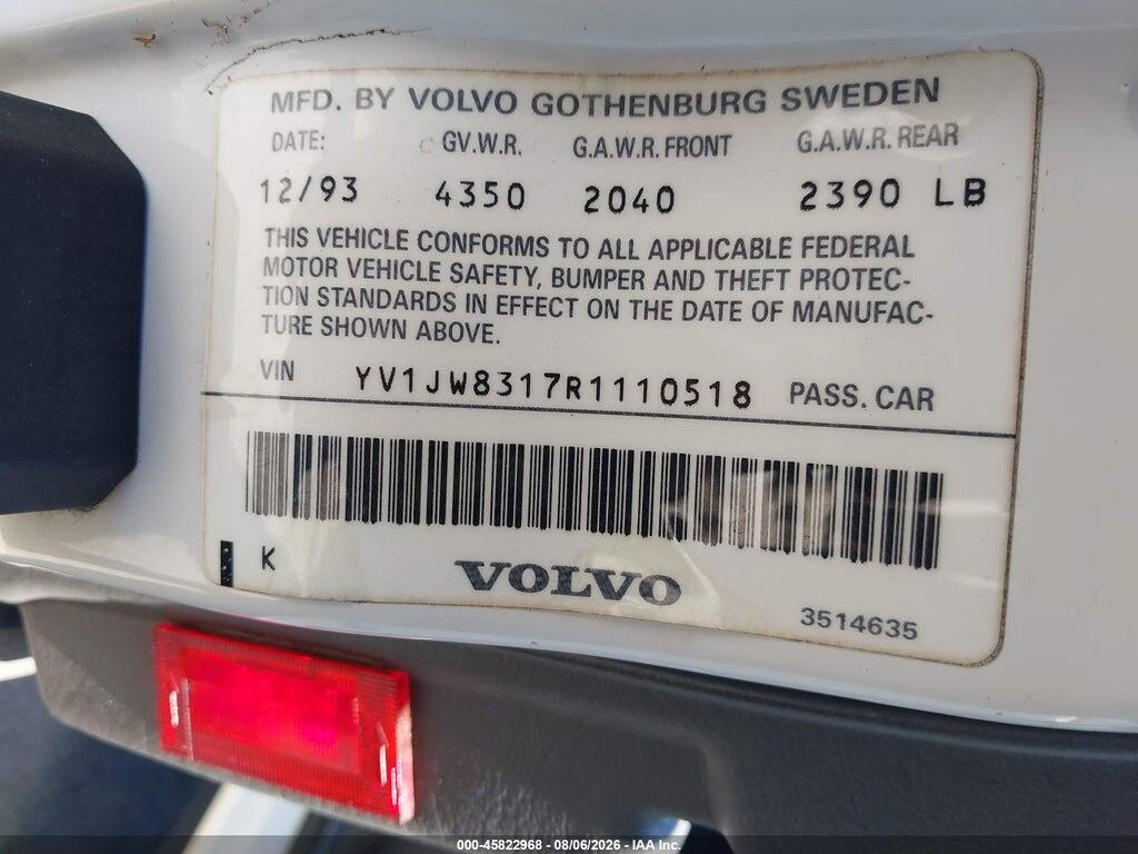 YV1JW8317R1110518 1994 VOLVO 940 photo no. 9