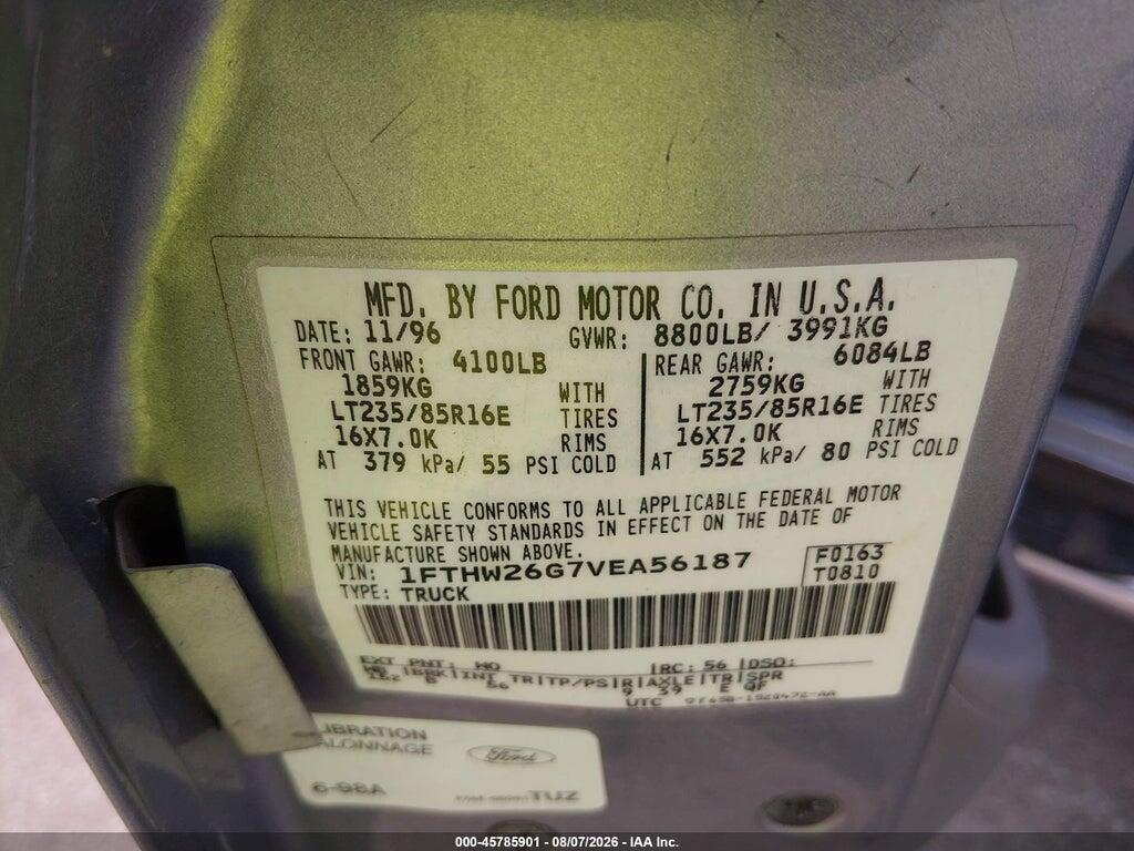 1FTHW26G7VEA56187 1997 FORD F-250 photo no. 9