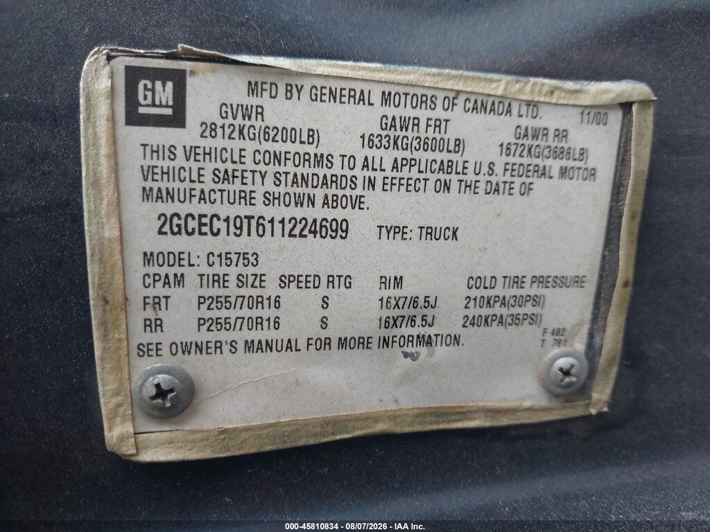 2GCEC19T611224699 2001 CHEVROLET SILVERADO 1500 photo no. 9