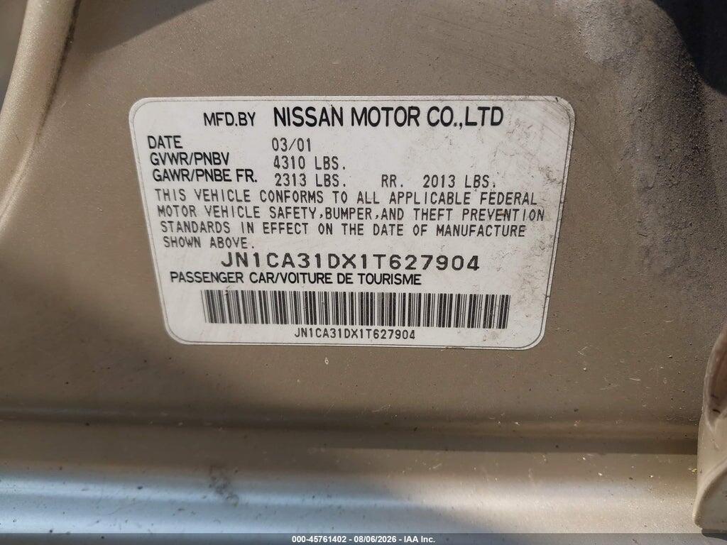 JN1CA31DX1T627904 2001 NISSAN MAXIMA photo no. 9