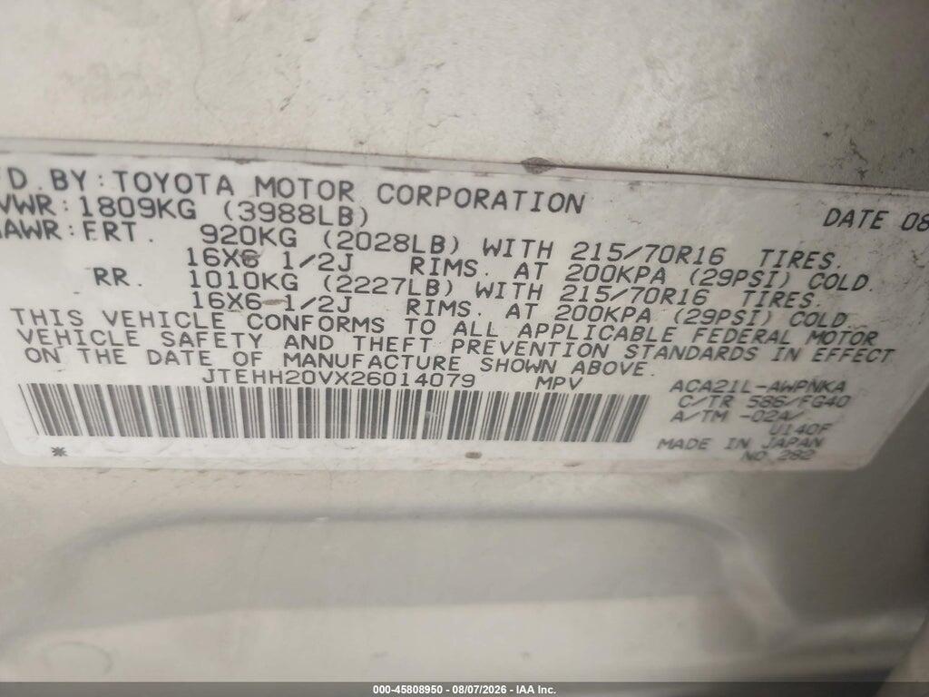 JTEHH20VX26014079 2002 TOYOTA RAV4 photo no. 9