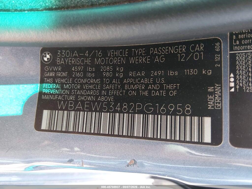 WBAEW53482PG16958 2002 BMW 330XI photo no. 9