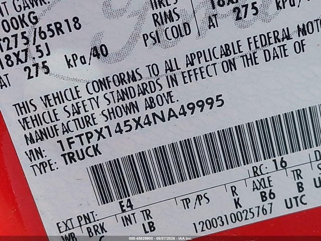 1FTPX145X4NA49995 2004 FORD F-150 photo no. 9
