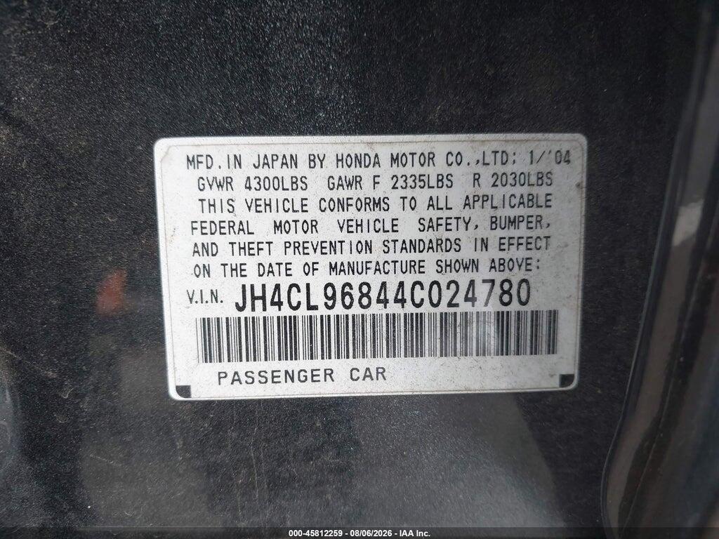 JH4CL96844C024780 2004 ACURA TSX photo no. 9