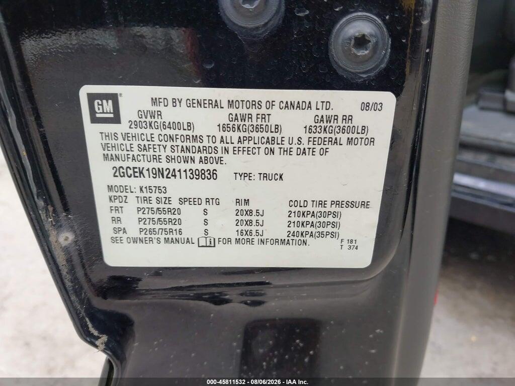 2GCEK19N241139836 2004 CHEVROLET SILVERADO 1500 photo no. 9