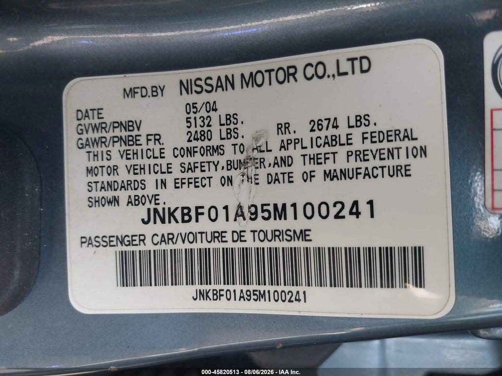 JNKBF01A95M100241 2005 INFINITI Q45 photo no. 9