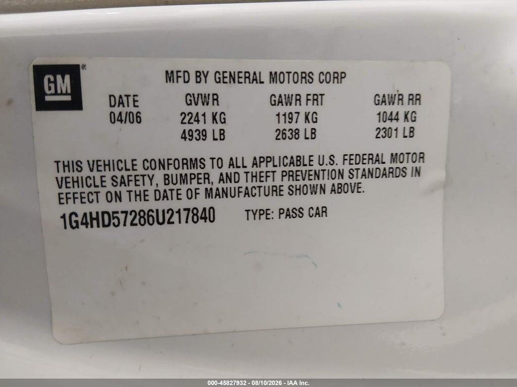 1G4HD57286U217840 2006 BUICK LUCERNE photo no. 9