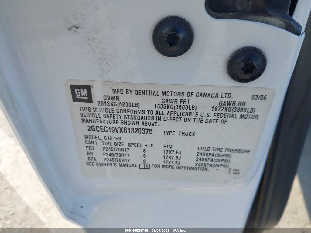 2GCEC19VX61320375 2006 CHEVROLET SILVERADO 1500 photo no. 9