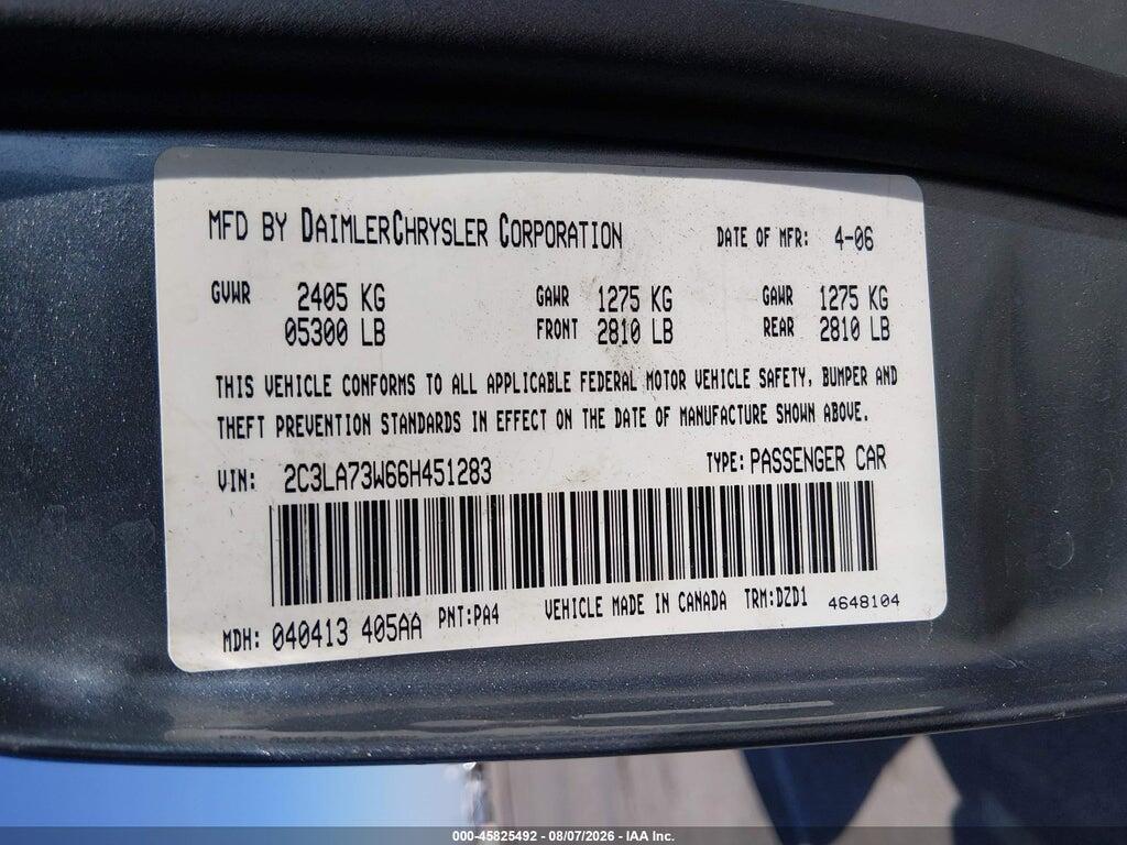 2C3LA73W66H451283 2006 CHRYSLER 300C photo no. 9