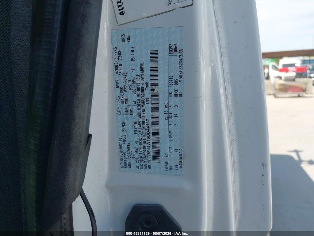 1FTRE14W16DB44137 2006 FORD E-150 photo no. 9