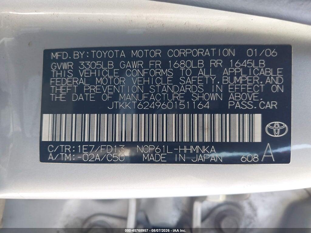 JTKKT624960151164 2006 SCION XA photo no. 9