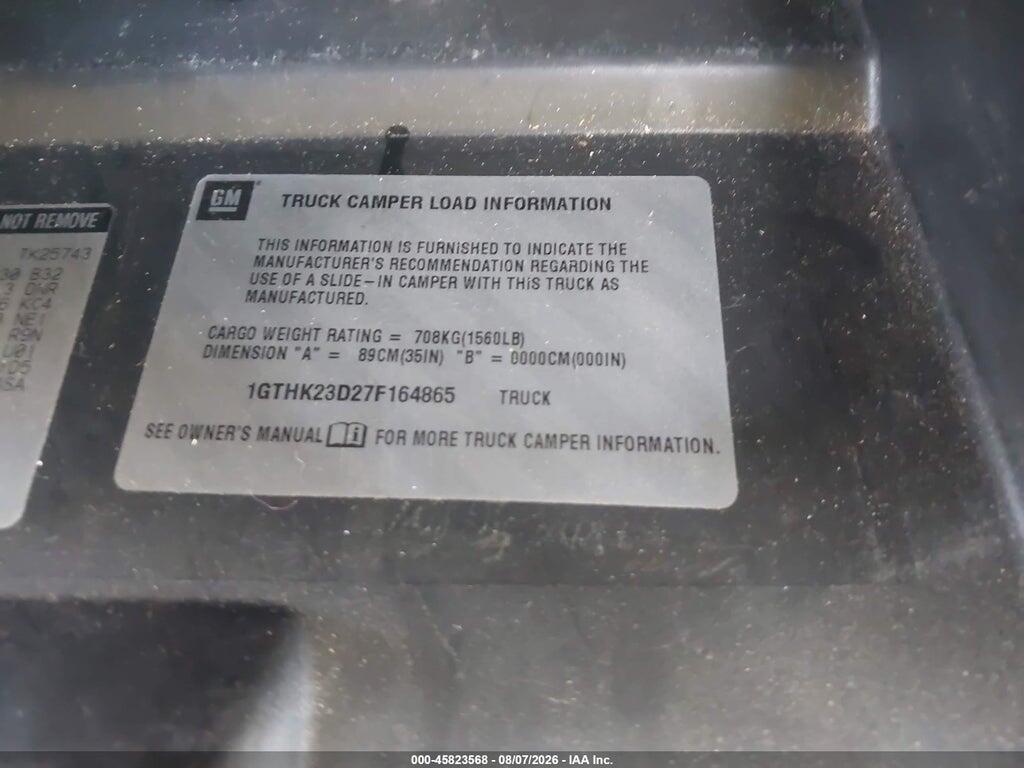 1GTHK23D27F164865 2007 GMC SIERRA 2500HD CLASSIC photo no. 9