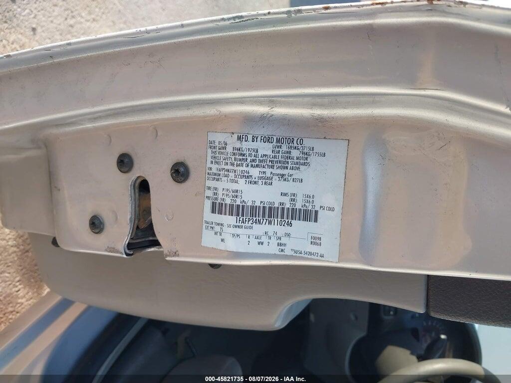 1FAFP34N77W110246 2007 FORD FOCUS photo no. 9