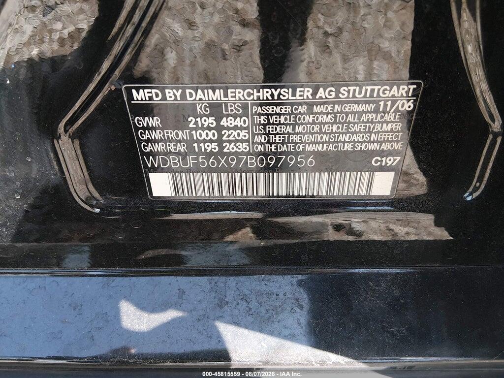 WDBUF56X97B097956 2007 MERCEDES-BENZ E 350 photo no. 9