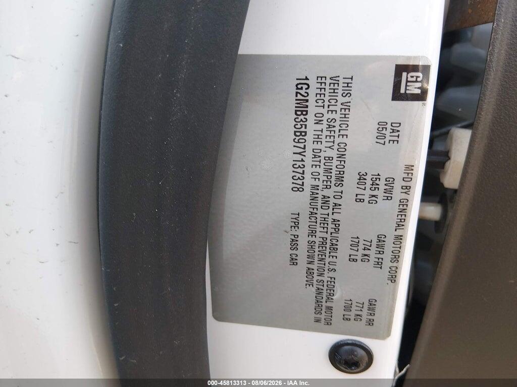 1G2MB35B97Y137378 2007 PONTIAC SOLSTICE photo no. 9