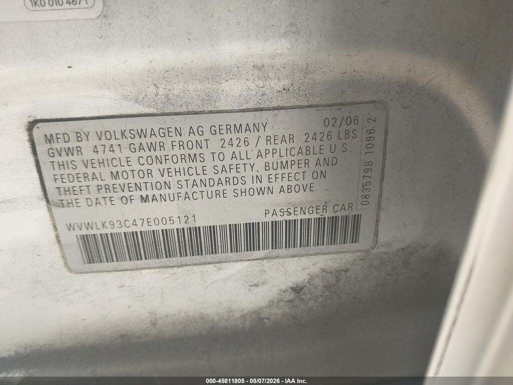WVWLK93C47E005121 2007 VOLKSWAGEN PASSAT photo no. 9