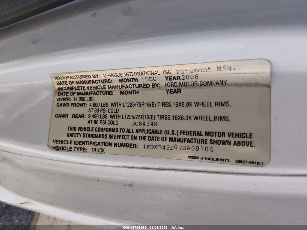 1FDXE45S07DA09104 2007 FORD E-450 CUTAWAY photo no. 8