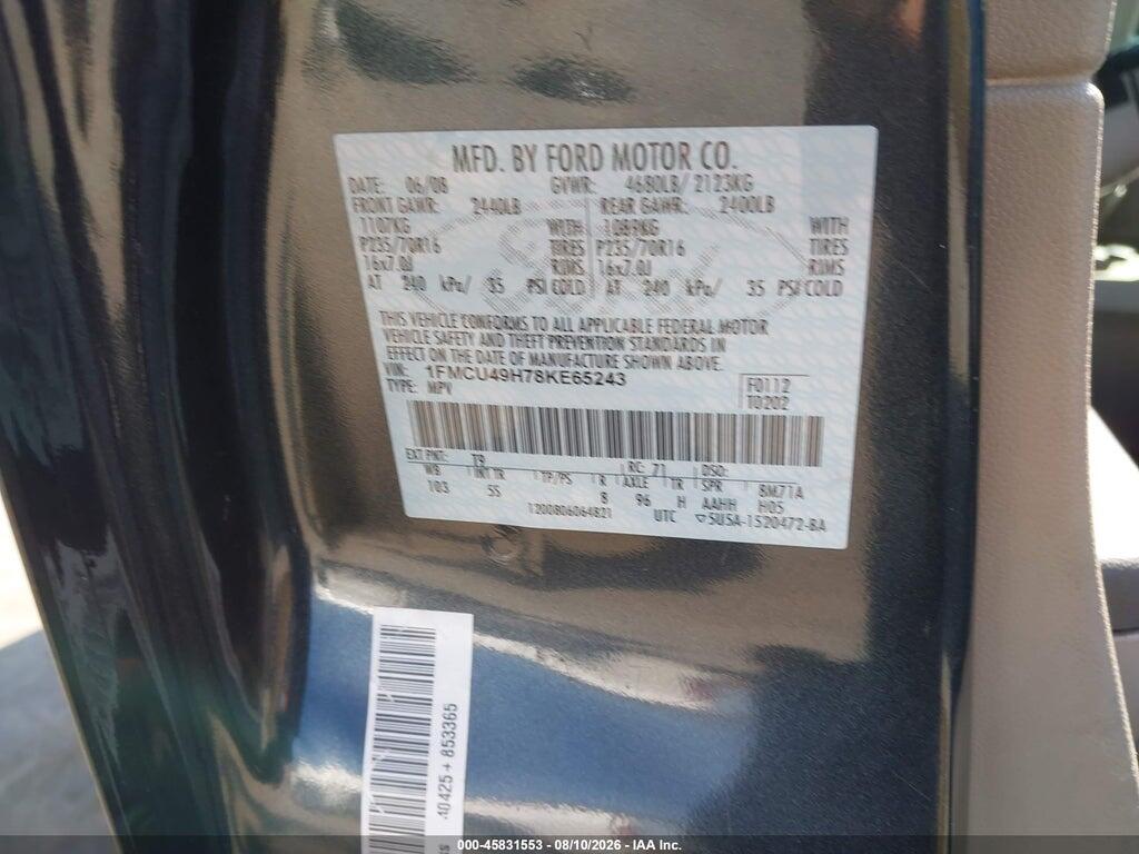 1FMCU49H78KE65243 2008 FORD ESCAPE HYBRID photo no. 9