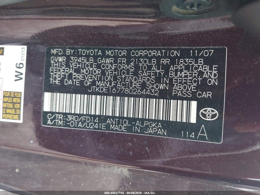JTKDE167780264432 2008 SCION TC photo no. 9