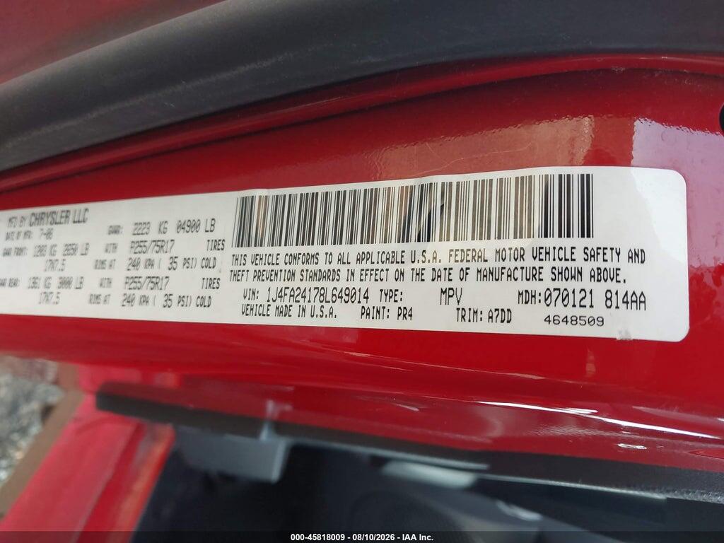 1J4FA24178L649014 2008 JEEP WRANGLER photo no. 9
