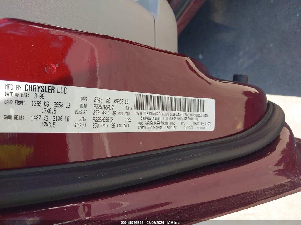 2A8HR64X68R718018 2008 CHRYSLER TOWN & COUNTRY photo no. 9