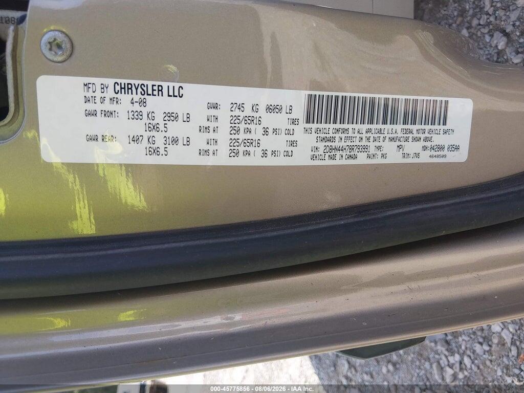 2D8HN44H78R793991 2008 DODGE GRAND CARAVAN photo no. 9