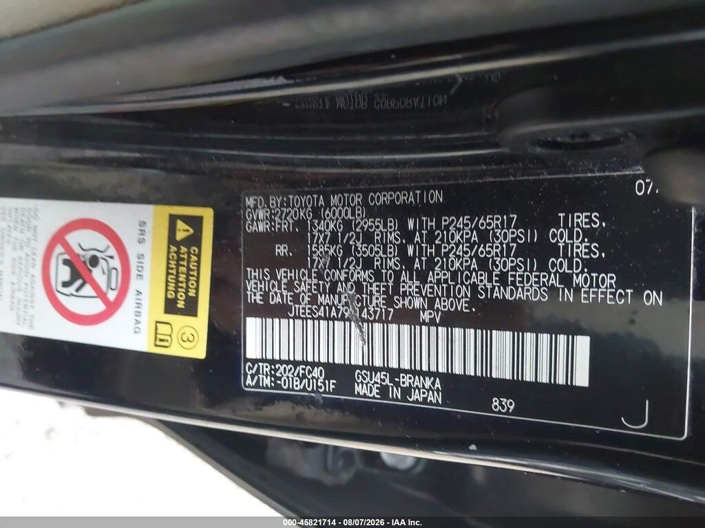 JTEES41A792143717 2009 TOYOTA HIGHLANDER photo no. 9